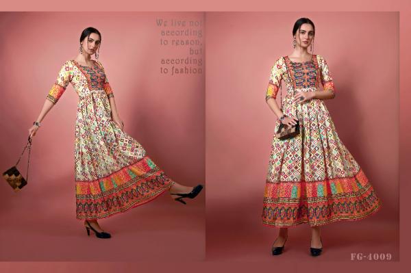 Fg Jennifer 4006 Fancy Chinon Anarkali Long Kurti Collection